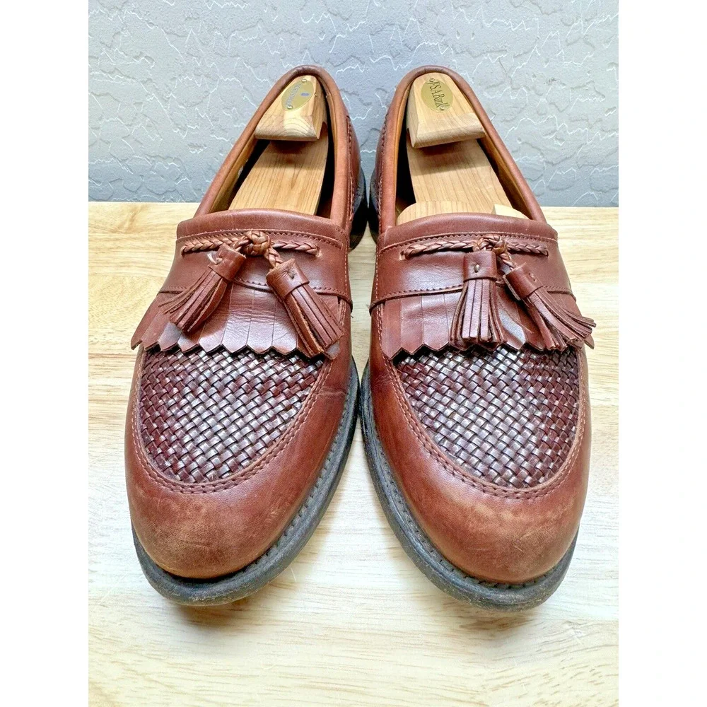 Mens‎ Allen Edmonds Cody Brown Leather Tassel Loafers Shoes Size 9.5 D